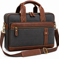 Laptop-Tasche 15,6 Zoll Dunkelgrau/Braun mit Verstellbarem Schultergurt