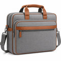 Graue Laptoptasche mit Kunstlederakzenten, 15-Zoll Kapazität