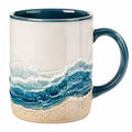 Wellentasse Keramik Blau-Weiß, 350ml