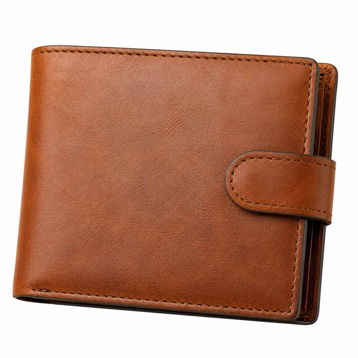 Elegante Herren Geldbörse Braun mit Druckknopf