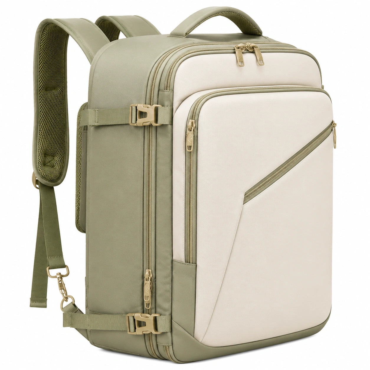 Reiserucksack 40L Kapazität Grün/Beige
