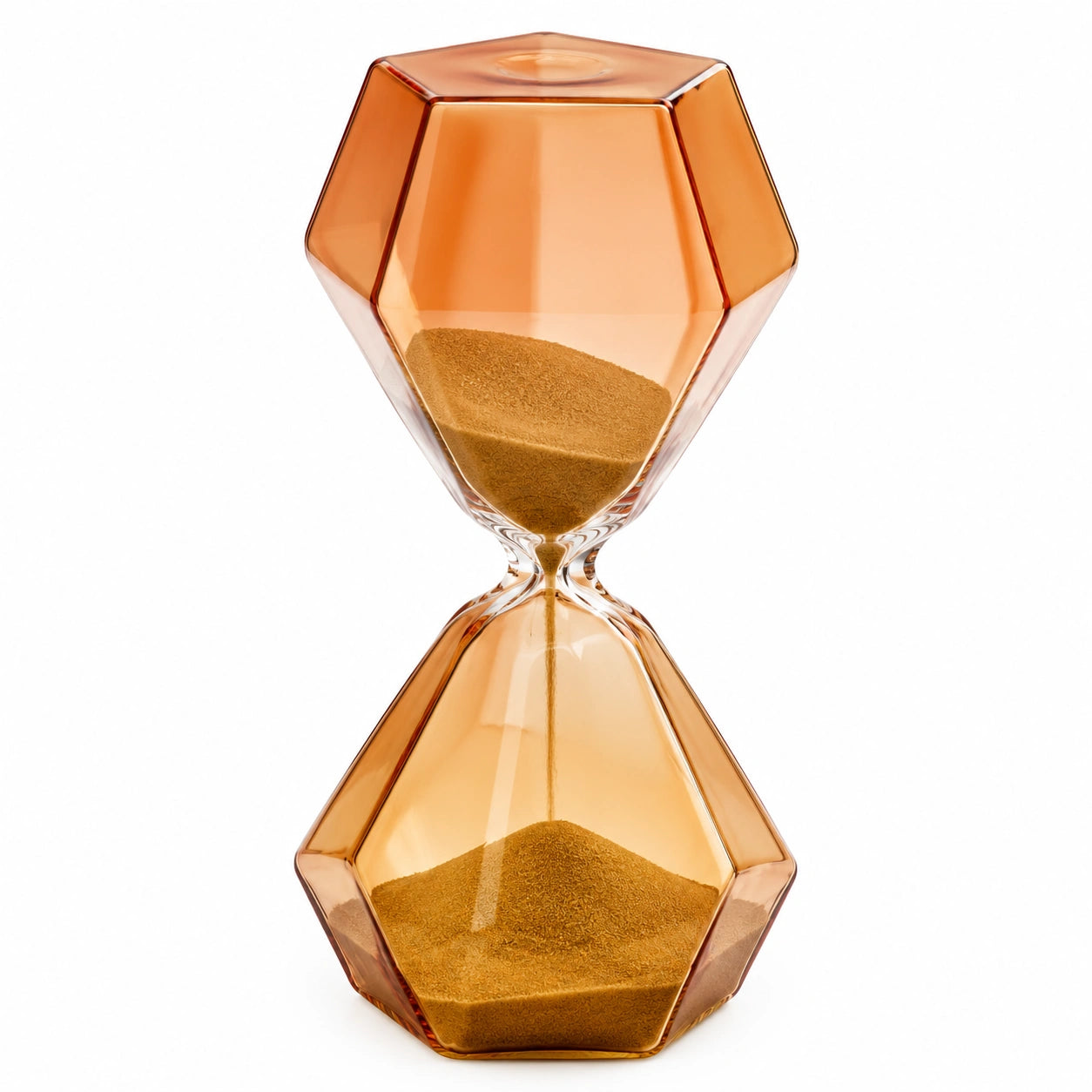 Moderne geometrische Sanduhr Glas Orange