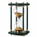 Dekorative Sanduhr 30 Minuten Grünes Glas und Gold