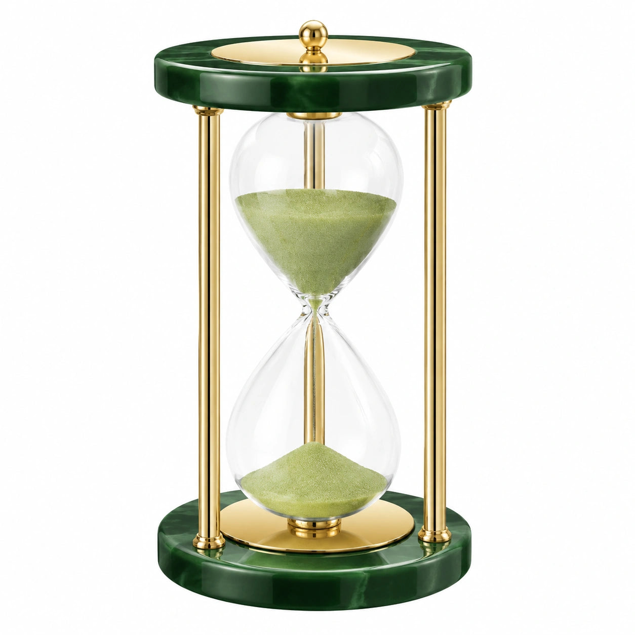 Grüne Sanduhr 30 Minuten mit goldenem Rahmen