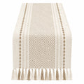 Tischläufer Boho-Stil 140x40cm Beige mit Quasten
