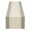 Eleganter Tischläufer mit Streifenmuster Grün/Beige 180x33cm