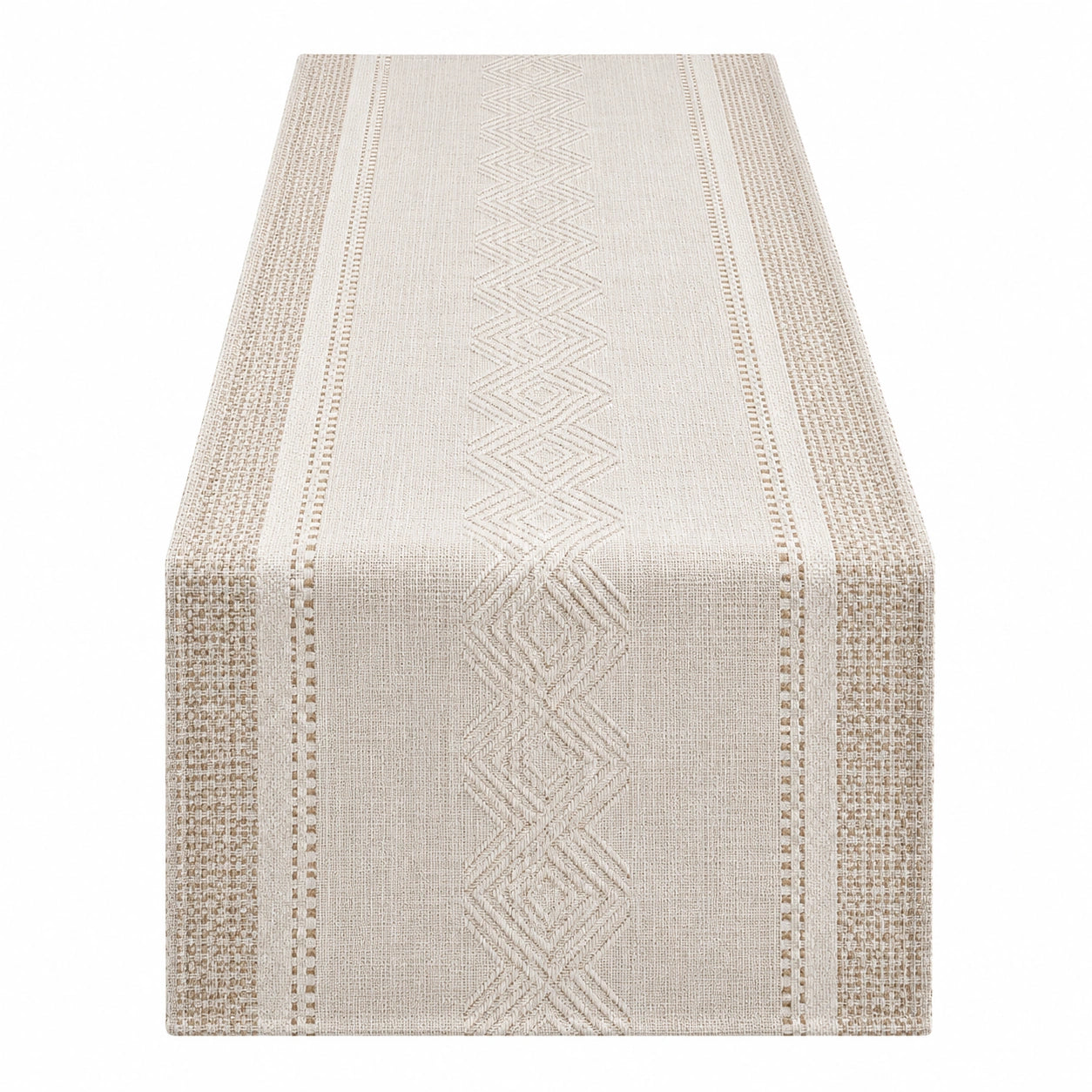Tischläufer Beige Geometrisches Muster 140x40cm