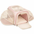 Faltbare Haustiertragetasche mit Erweiterung Rosa/Beige